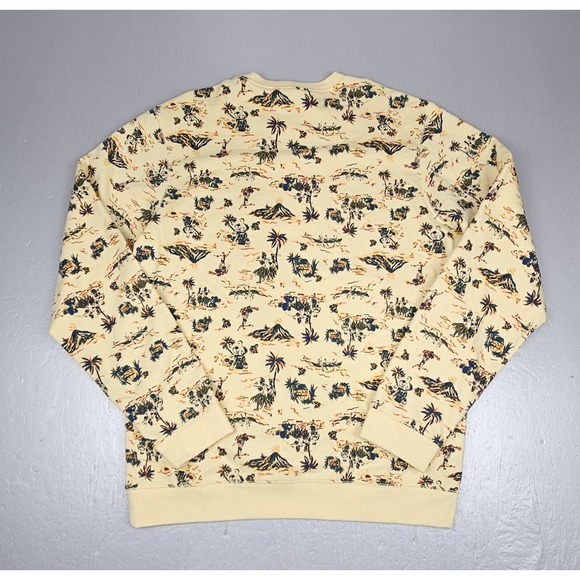 VTG Eddie Bauer Sweatshirt Mens Medium Yellow Crewneck Island Hawaiian Volcano - Picture 7 of 8